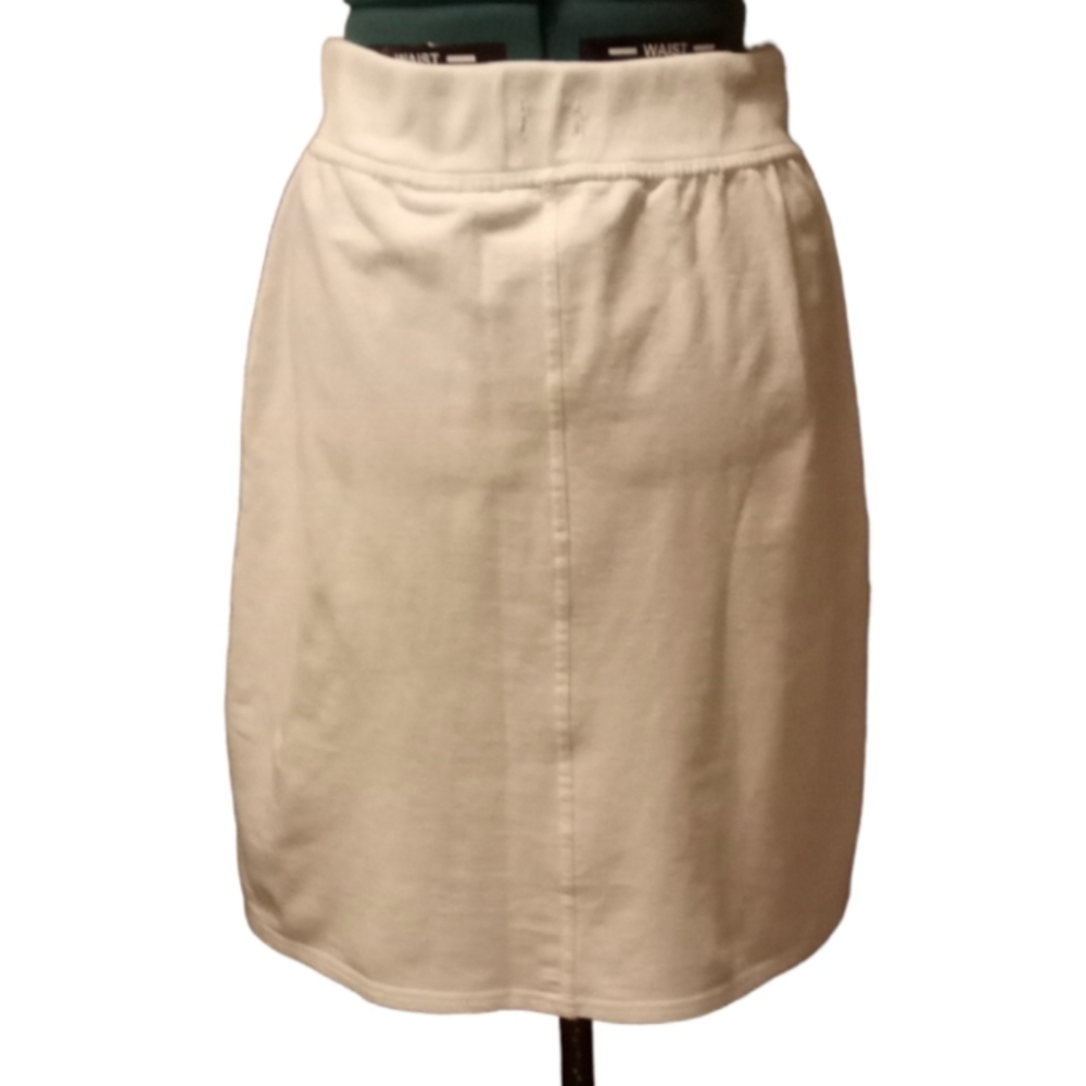 Women's effeci Size Small White Jersey Skater  Skirt Elastic Waistband No DStrin